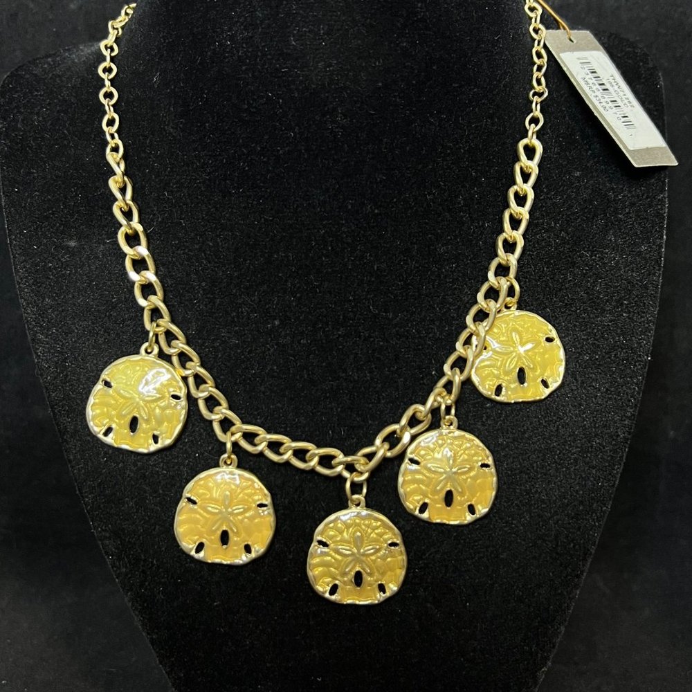 Tommy Bahama Gold Tone Sand Dollar Necklace, Earrings And Bracelet (3679) - Picture 4 of 11